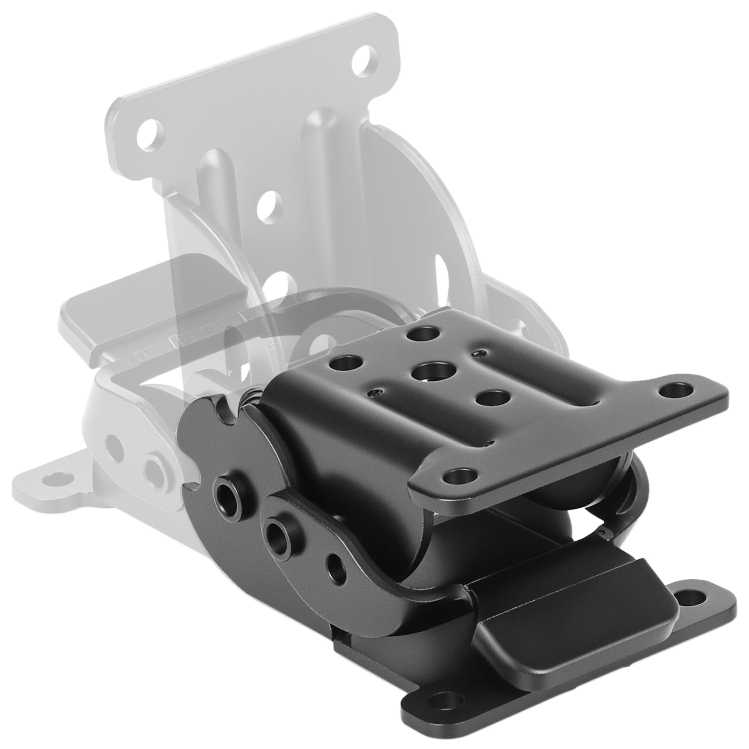 QWORK® 4 Pezzi Staffe per Tavoli Pieghevoli, Cerniera Autobloccante in Acciaio Zincato con 40 Viti - Nero