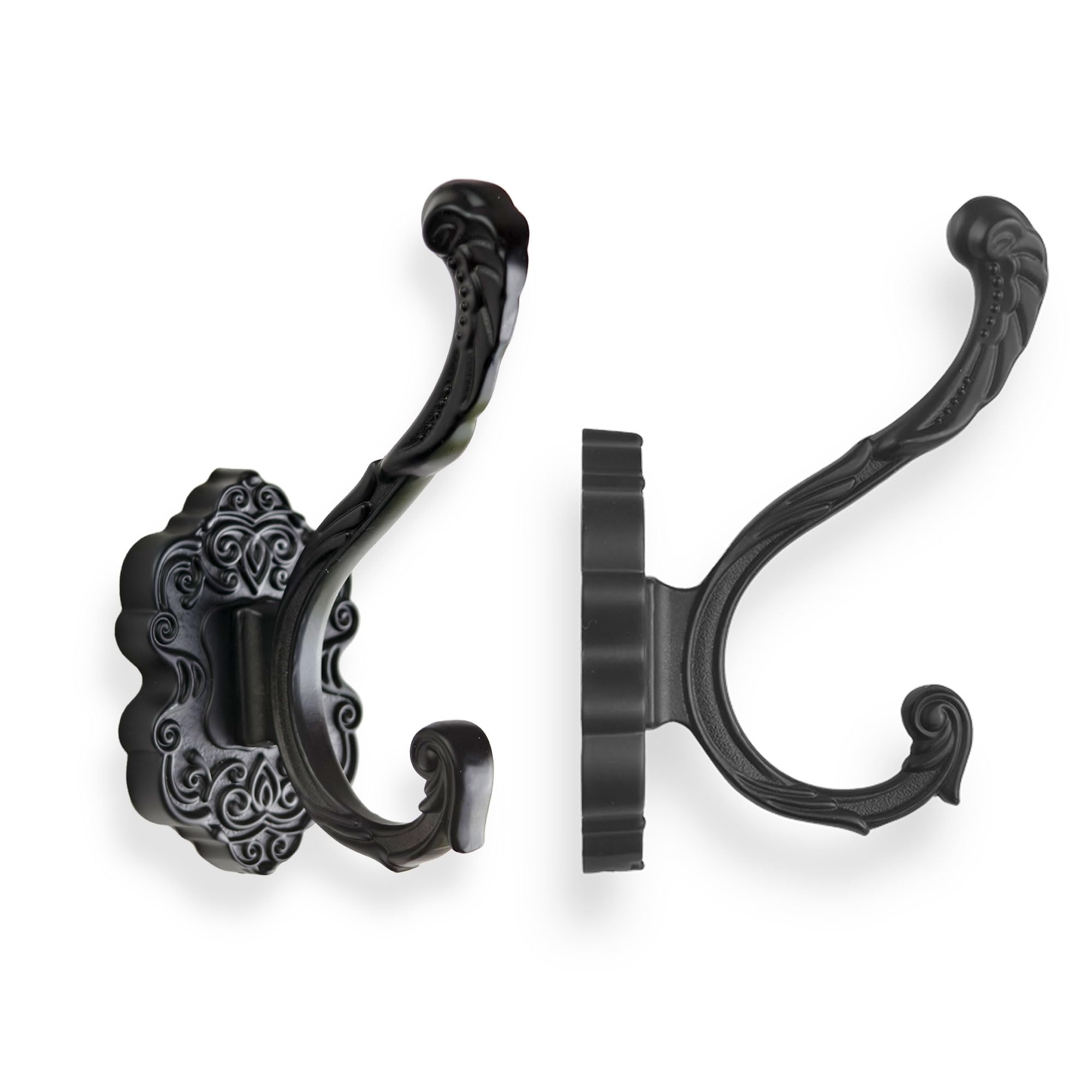 Crochets muraux aluminium noir antique patère murale serviette veste lot de 2