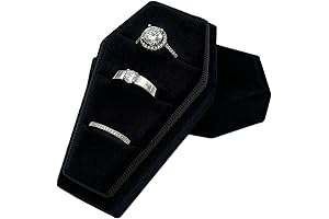Beatilog Gothic Coffin Ring Box 3 Slots: Elegant Engagement Keeper's Touch