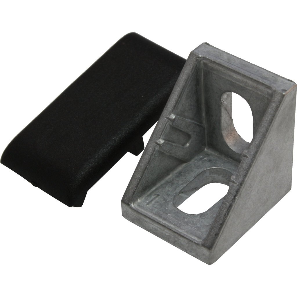 Set of 10 Angle and Cover Caps 20, 20 x 20 x 17 mm M5 Nut 5 Zinc Blank