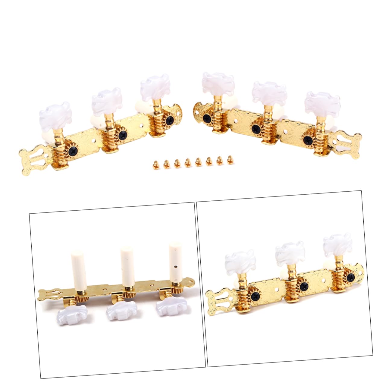 Toyvian 3paia Tuning Pegs Per Chitarra Con Testa Fiori Meccaniche Per Accordatore Per Chitarra e Acustica