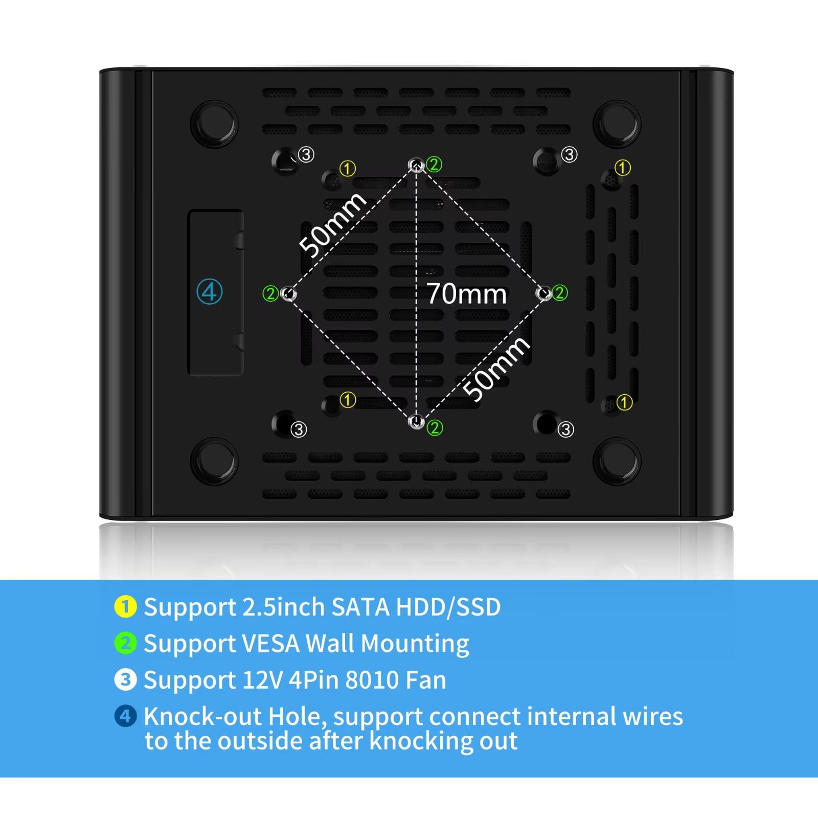 N150 Mini PC, Dual 10GB SFP+ Micro Firewall Appliance, 2 x i226V 2.5GbE LAN, Barebone NO RAM NO SSD, AES-NI, OPNsense Hardware, TypeC Port, TF Card Slot, SPK/MIC