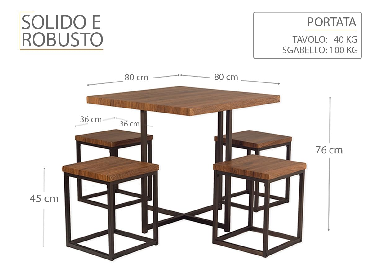 Set 2 Sgabelli Bar Yelloo Lignano - Altezza 96 Cm, Struttura Metallo, Seduta PVC Nero, Per Cucina O Locali - Foto 9