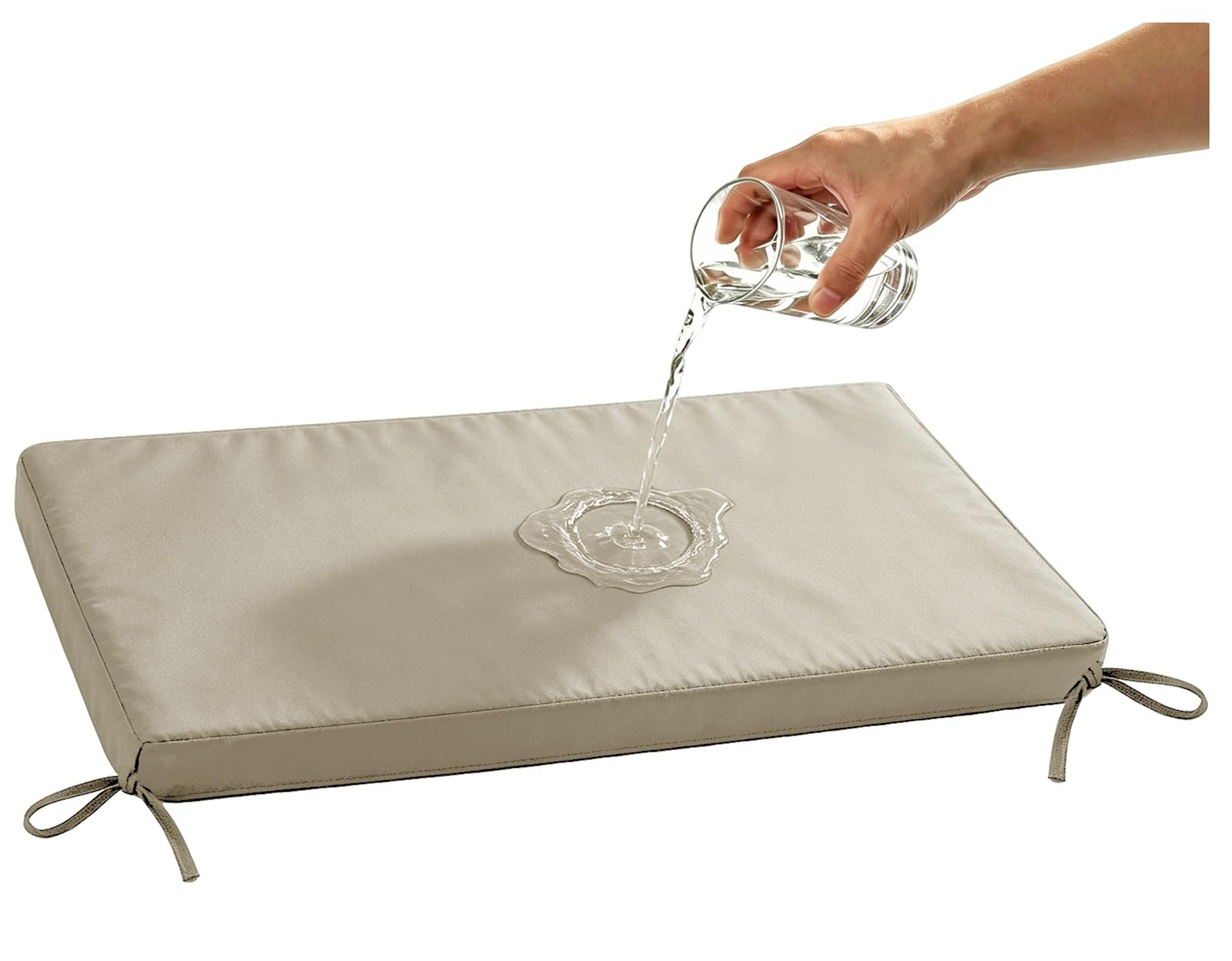 YNJJKA Outdoor Sofa Cushions Replacement Waterproof Outdoor Bench Cushion Waterproof 80% with Ties, Comfortable Cushion for Patio Porch Swing Garden Furniture(Dark Beige,130x50 cm 51x20 in)