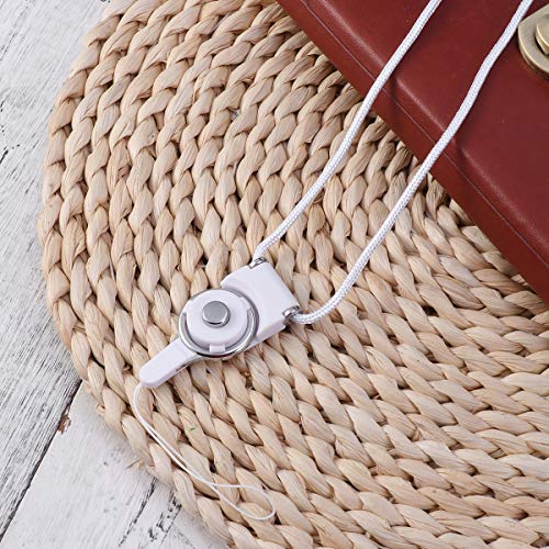 Cordão longo destacável com fivela rotativa de uso duplo (branco)