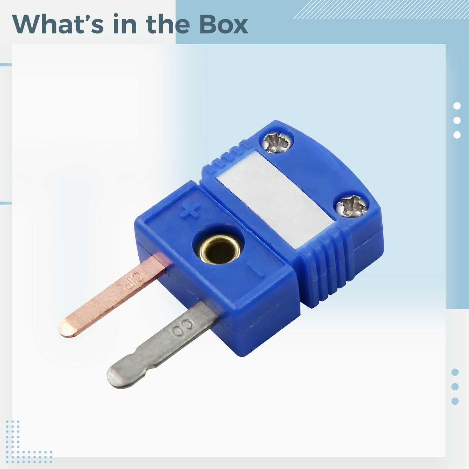 Mini T-Typ Thermoelementdraht-Steckverbinder, präziser T-Typ Thermoelement-Stecker zur Temperaturmessung, mit Metallstiften, sicherem Schraubverschluss, ideal für Kühlung