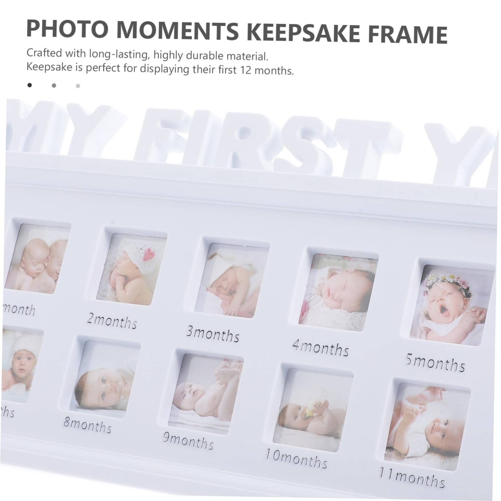 Yardwe 3 Piezas Marco de Fotos para Bebés Recién Nacidos Marco Pequeño para Recuerdos de Crecimiento Soporte para Fotos de Primer Año Decoración para Mesa y Estantería para Bautizo y