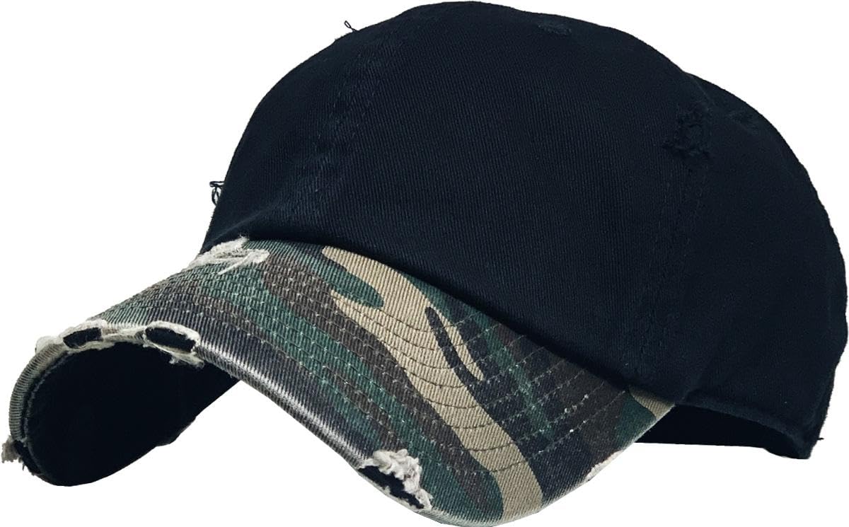 KBETHOS Vintage Washed Distressed Cotton Dad Hat Baseball Cap Adjustable Polo Trucker Unisex Style Headwear