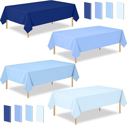 Miniatura 28 de Paquete de 2 manteles rectangulares desechables de plástico color verde salvia, de 54 x 108 pulgadas, manteles de plástico verde salvia para E02