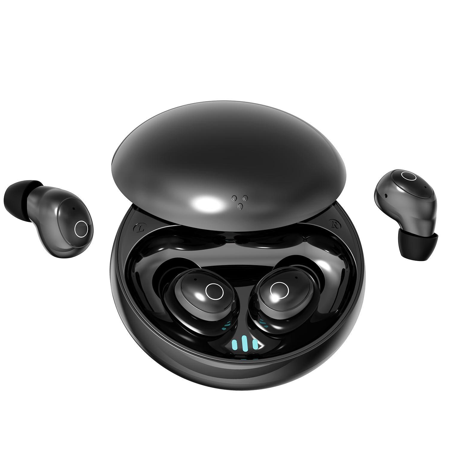 Niewidoczne mini słuchawki do spania dla osób śpiących na boku, bezprzewodowe słuchawki z redukcją szumów, Bluetooth 5.4, z długą żywotnością baterii, przyjazne dla snu, komfort przez całą noc (Jet