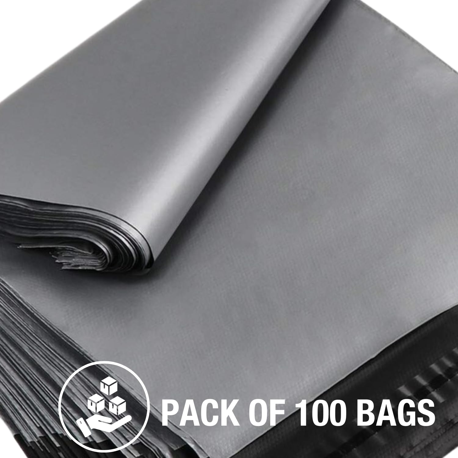12" x 16" Grey Mailing Bags 100 Pack | Strong Self Seal Postage Bags | 50 Micron Waterproof Poly Mailers for Shipping & Packaging | Parcel Bags | Made in The UK - Image 3