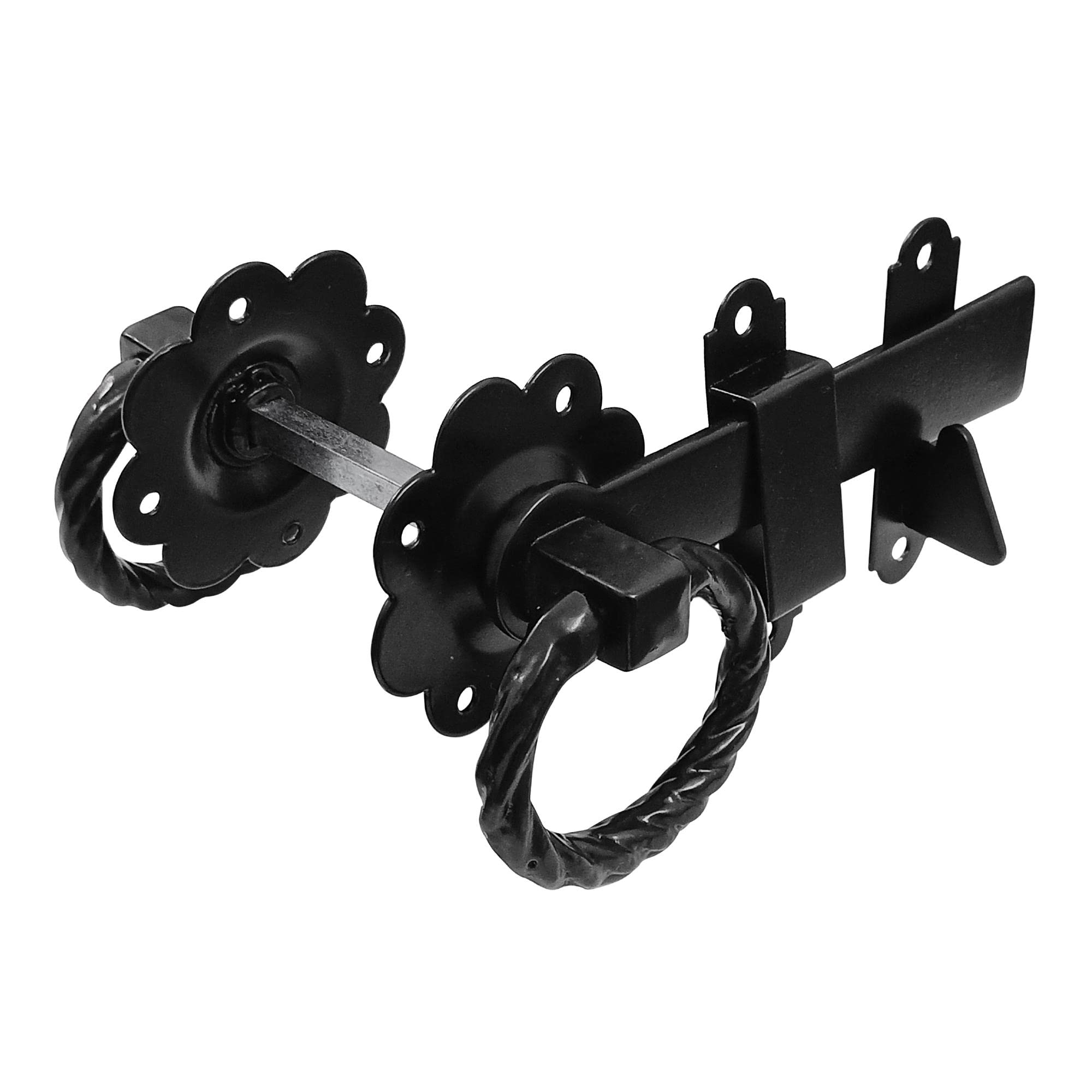 7″ "Karkaa Oval Ring Iron gate Latch - (Black Powder Coated Finish) - Supplied as 1 Piece Per Pack-image-24
