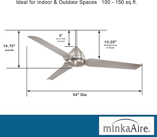 Miniatura 7 de Ventilador de techo para exteriores con mando a distancia Minka Aire F753-WHF Java Flat color blanco 54 pulgadas