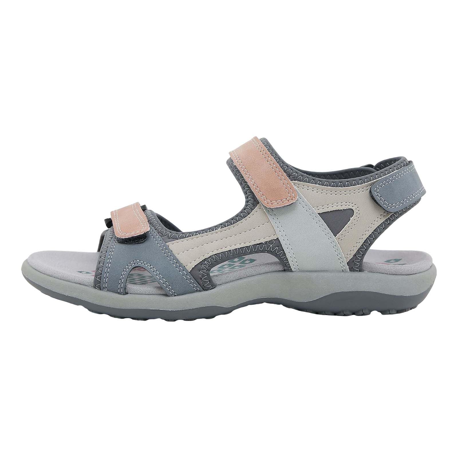 Sandali ortopedici da donna con suola morbida, sandali sportivi con punta aperta, scarpe estive con fibbia regolabile, sandali da trekking antiscivolo per attività all'aperto