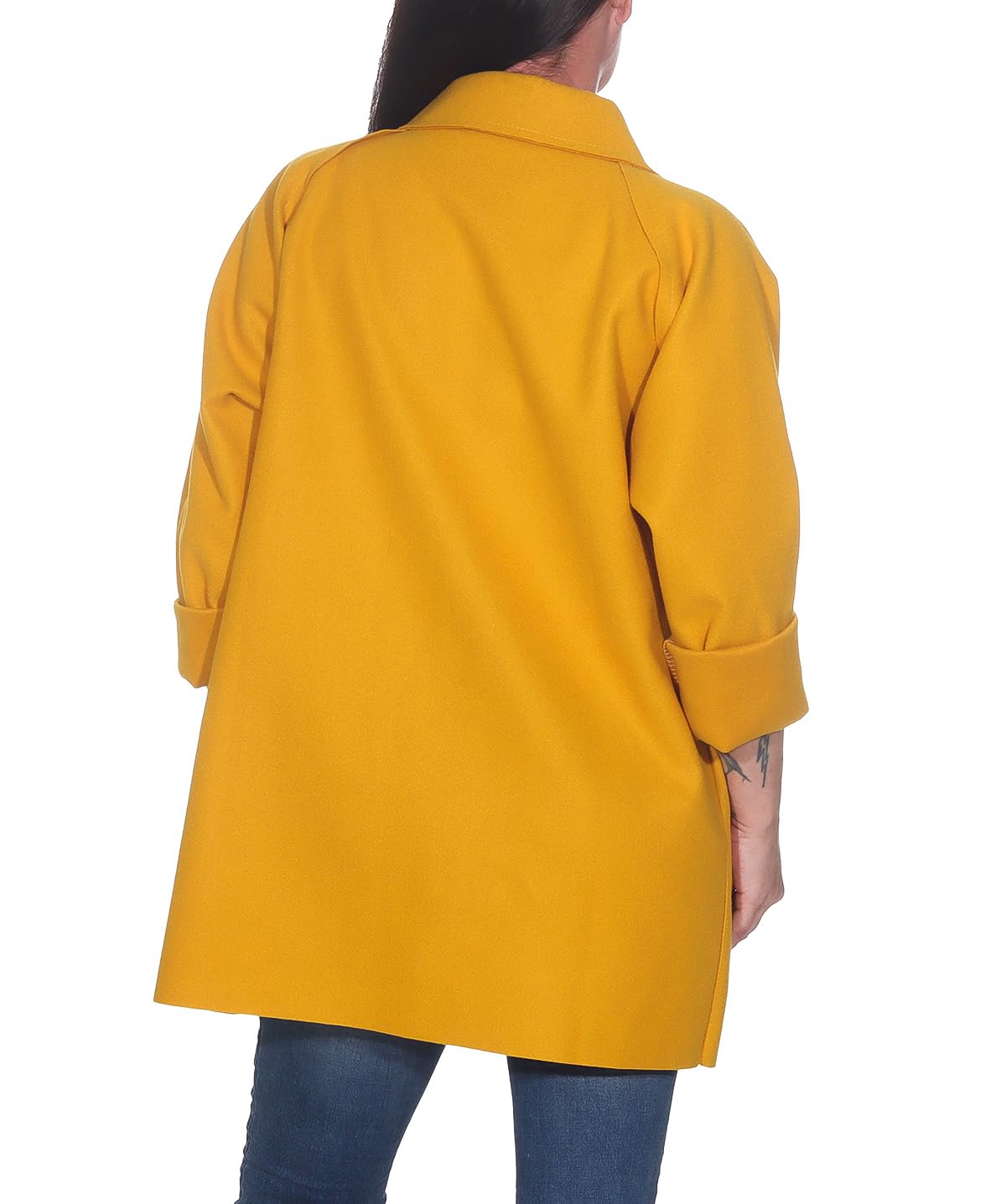 simarand Damen eleganter Kurzmantel Übergangsjacke Trench Coat Parka classisch 5590