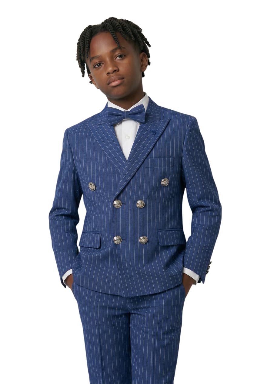 SIRRI Ragazzi Doppio Petto Gessato Vestito 3-6 Pezzi Matrimonio Prom Outfit