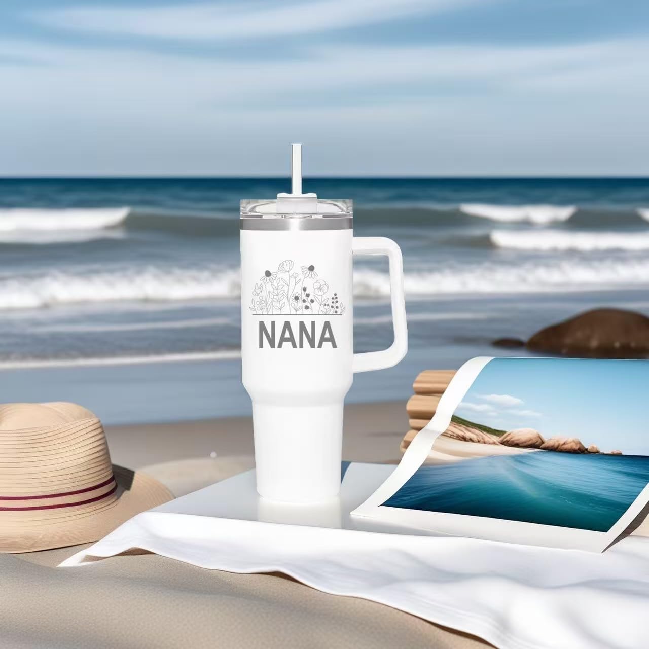 Nana Gifts for Grandma,Birthday Gifts for Nana from Granddaughter Grandson Grandchildren Grandkids,Best Grandma Gift,Mothers Day Christmas Gift for Mom,40oz Tumbler With Handle and Straw - Image 7