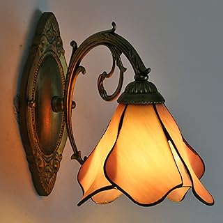 GAUUA (5 Colores) Retro Estilo De Lámpara De Pared De Vidrio De Color Lámpara De Pared Colgante De Pared Sala De Estar Pasillo del Dormitorio Lámpara De Pared De Escalera