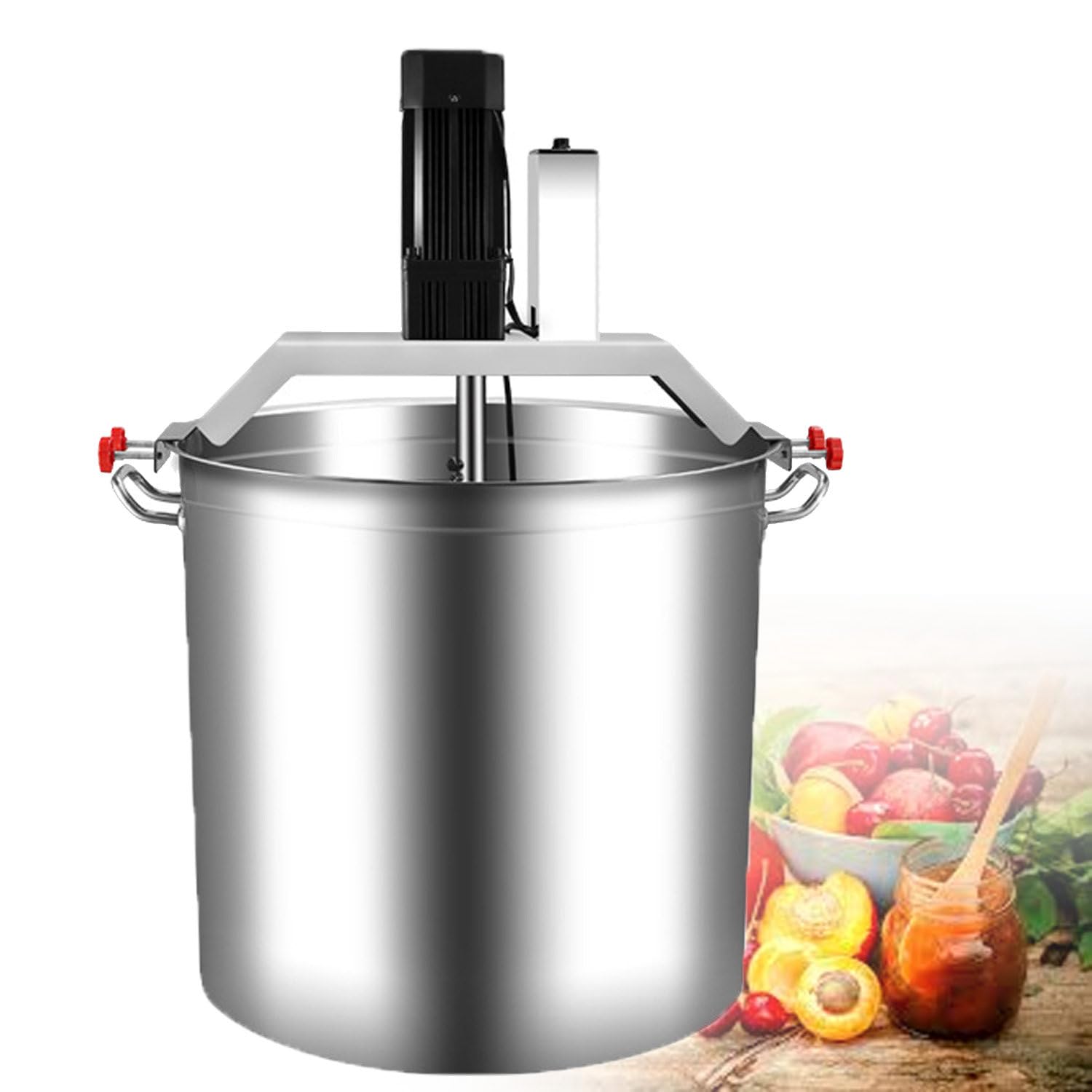 GLJTUO Electric Mixer Machine,Commercial Electric Food Stirrer Pot, Stainless Steel Automatic Mixer for Hot Pot Sauce and Soup