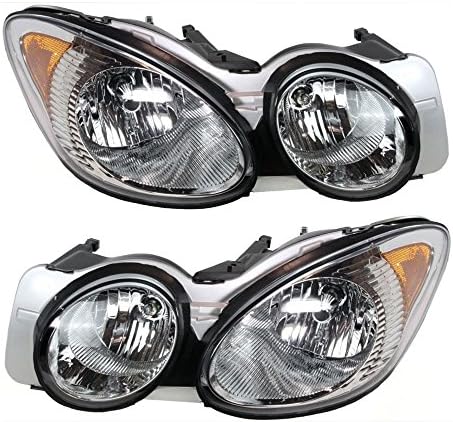 Pair Of Headlights For Buick LaCrosse 2008-2009 - Driver & Passenger Halogen With Bulbs