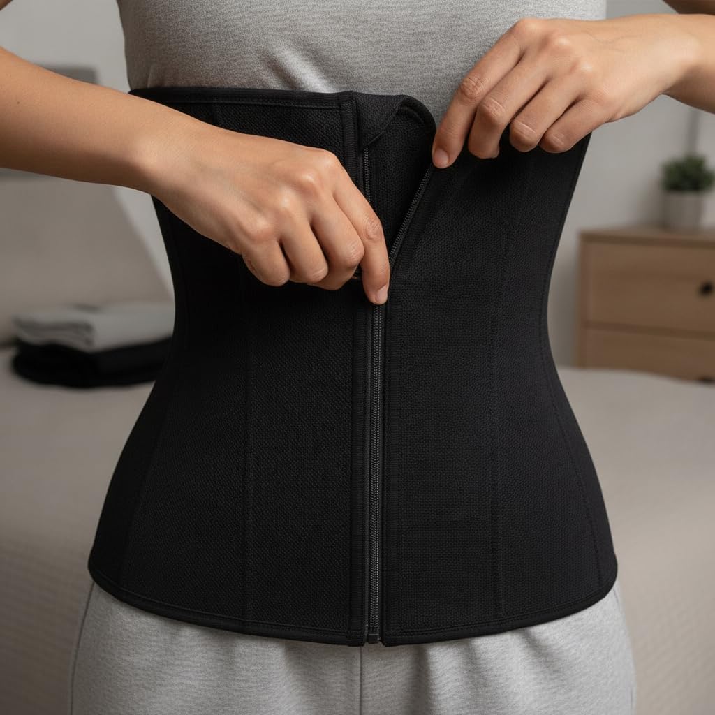 Guaina Donna Stretta in Maglia Alta Elasticità per Sostenere La Postura E Snellire i Fianchi con Design Sottile Atta per Allenamento E Uso Quotidiano, Nero, Nero, M suggerito 40-50 kg