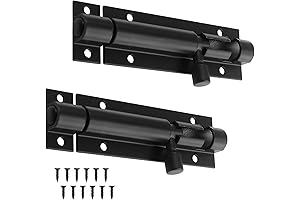 Black Barrel Bolt Latch 3 Inch, 2 Pack Heavy Duty Security Door Latch Hardware