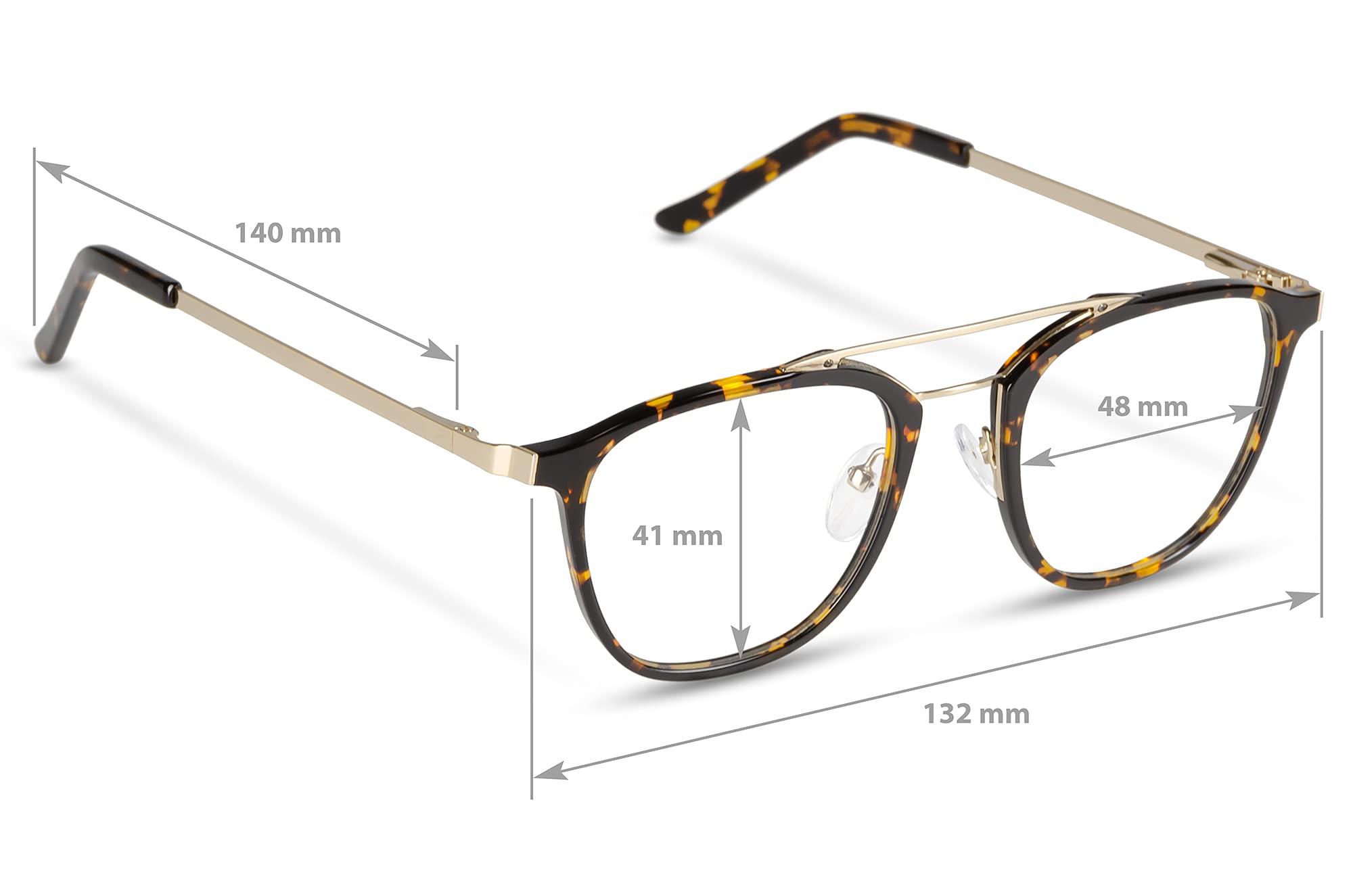 Edison & King Zen Reading Glasses - Retro Glasses with Double Bridge - Premium Lenses, Anti-Reflective with Hardcoat (Copper, 0,00 dpt) - Image 4