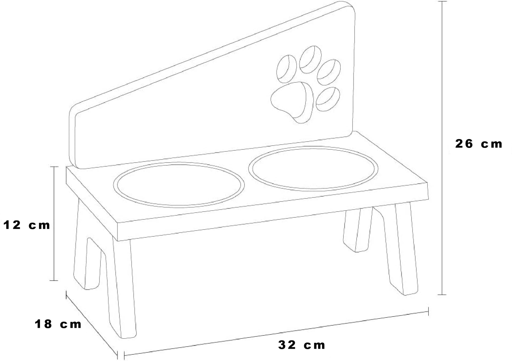 Feliformia® - Cuenco para gatos (600 ml, soporte de madera, con dos cuencos, acero inoxidable)