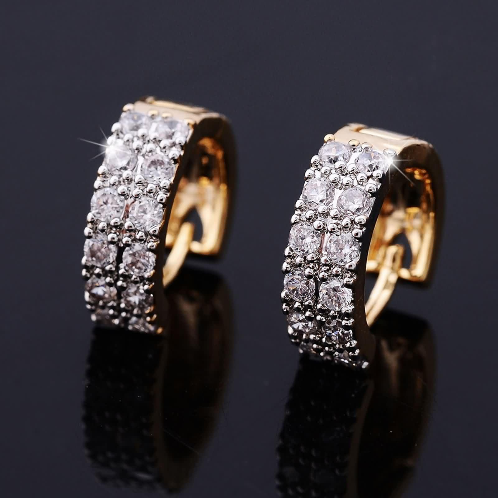 Pendientes de aro vintage para mujer, oro amarillo Au375, 9 K, Moissanit Hoop, pendientes de aro para mujer, pequeños oro 375