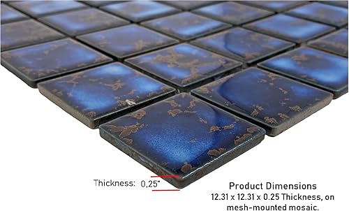 Miniatura 3 de Tenedos Azulejo de mosaico de porcelana con patrón cuadrado azul calacatta de 2 x 2 de alta calidad para cocina, azulejos de piscina, ducha de baño,