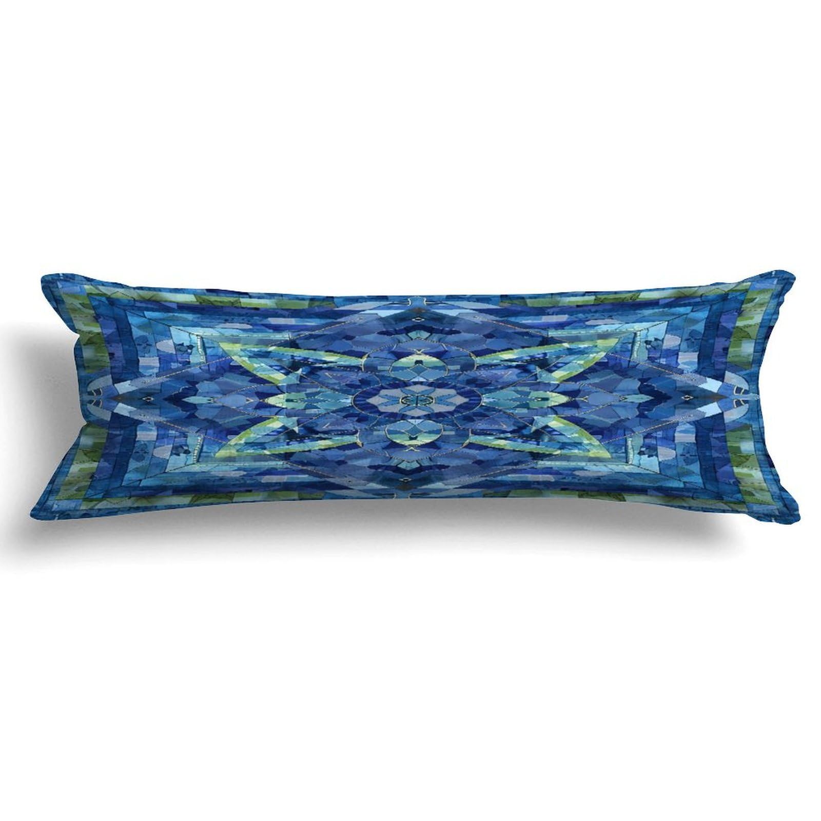 Long Pillow for Sleeping,Watercolor Portuguese Abstract Damask Long Body Pillow with Zipper 20x59in,Decorative Rectangle Body Pillowcase Case for Bedding Bedroom Sofa Couch Home Decoration