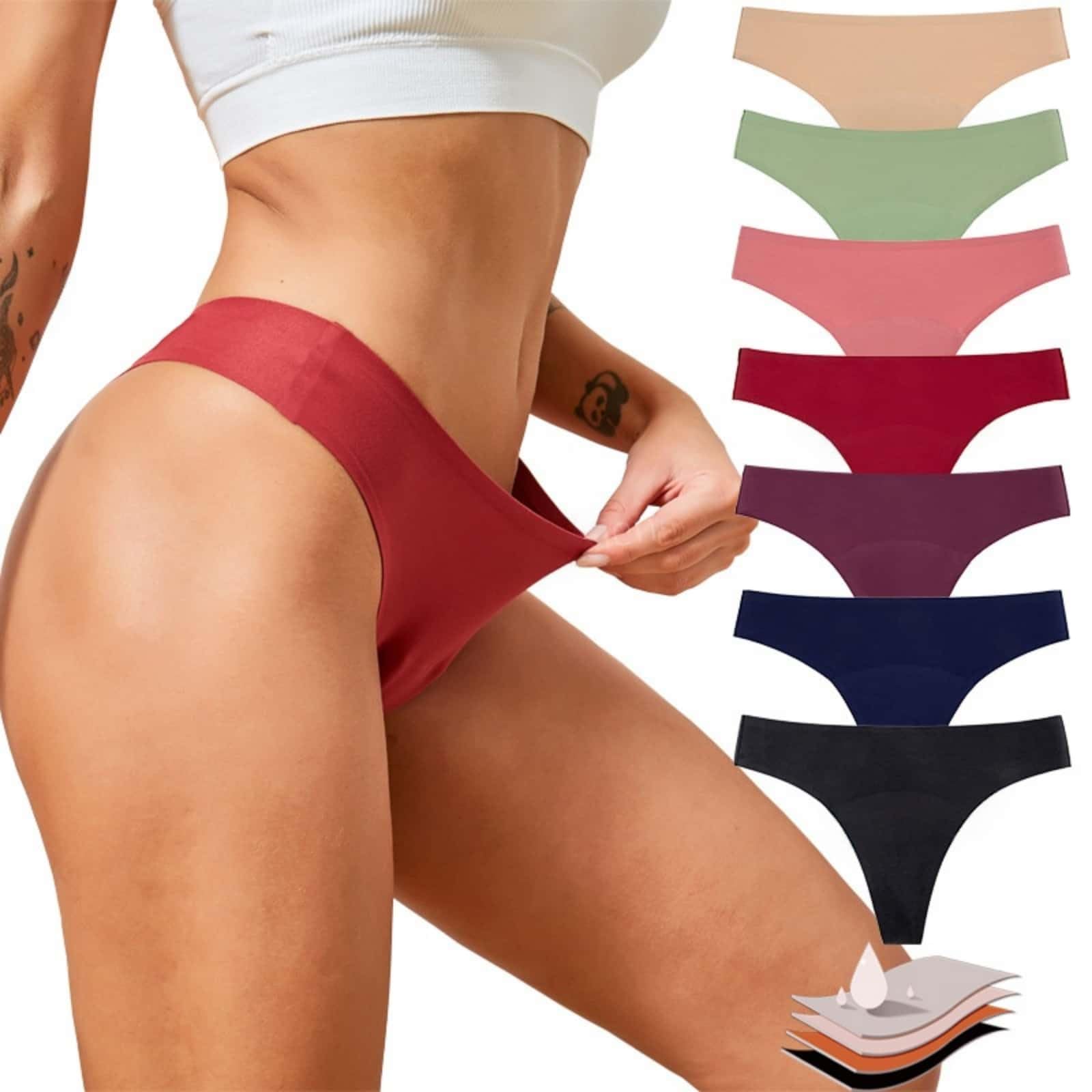 Lot de 3 strings sans couture extensibles pour femme avec taille en V | Lot de 3 strings sans couture invisibles taille basse respirants extensibles doux pour un usage quotidien