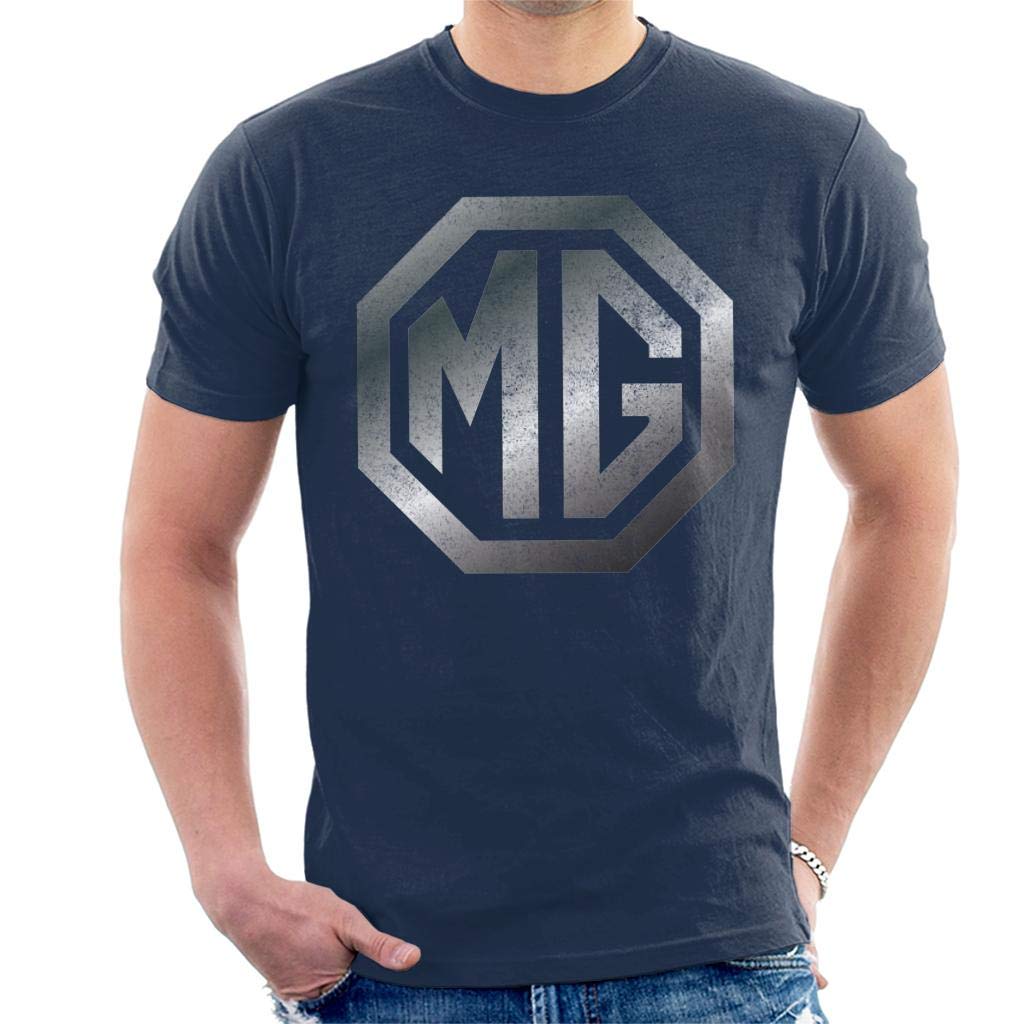 Mg Men's Navy Blue Chrome Logo British Motor Heritage T-Shirt