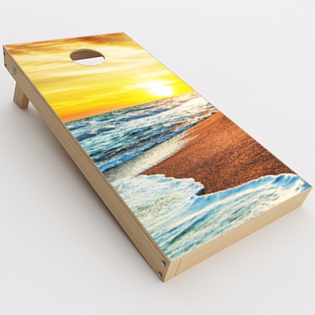 Skin Decal Vinyl Wrap for Cornhole Game Board Bag Toss (2xpcs.) / Ocean Sunset