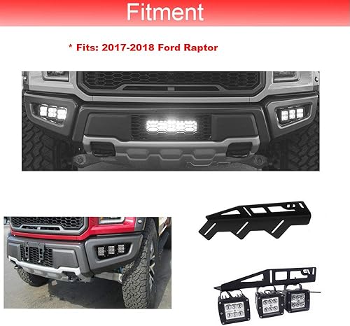 Miniatura 4 de Soportes de montaje de ubicación de luces antiniebla para parachoques delantero oculto triple compatible con Ford Raptor 2017-2020