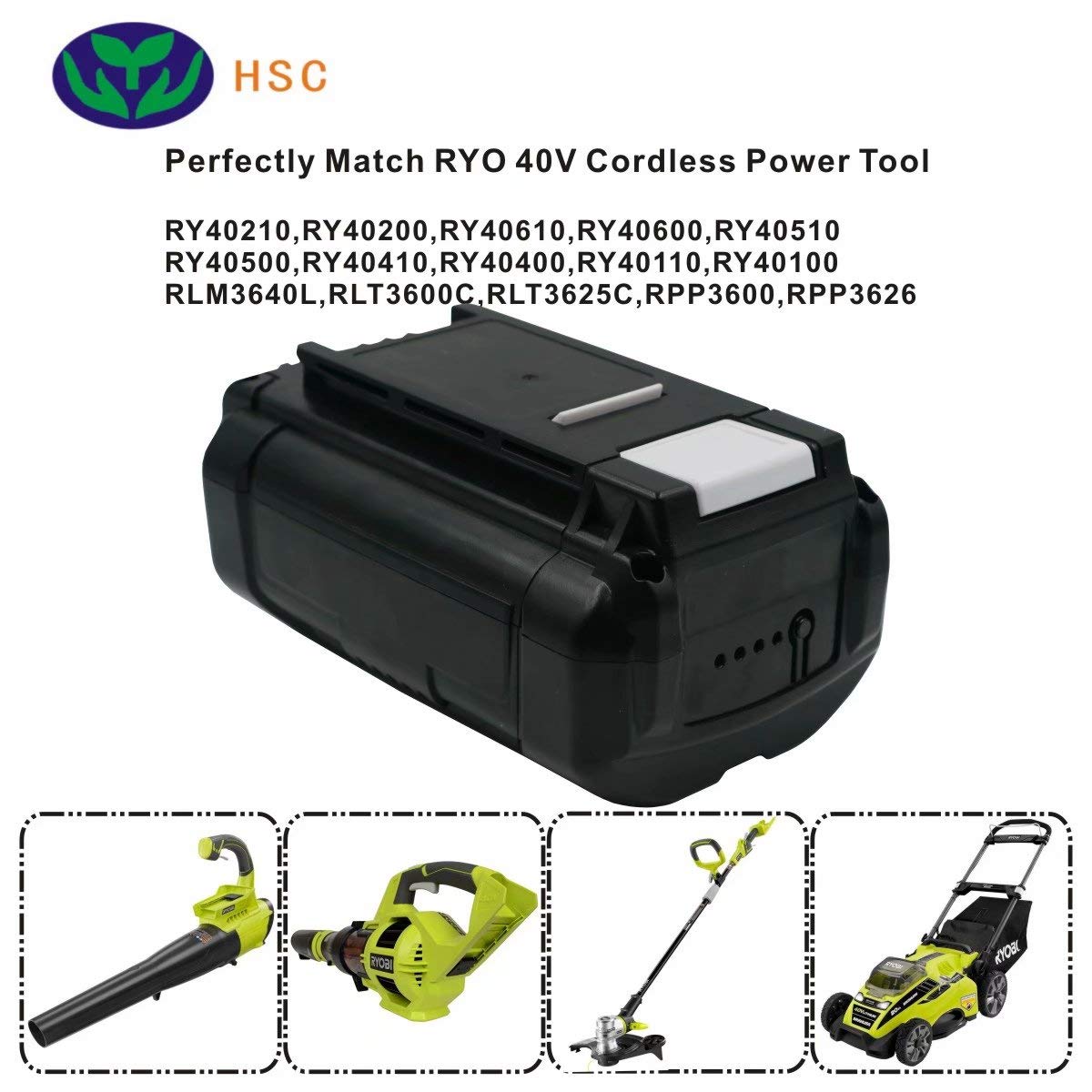 4000 mAh 10S2P 18650 Batería RYO40B LI-ION Batería 40 V Reemplazo para RYOBI 40 V Batería OP4026A