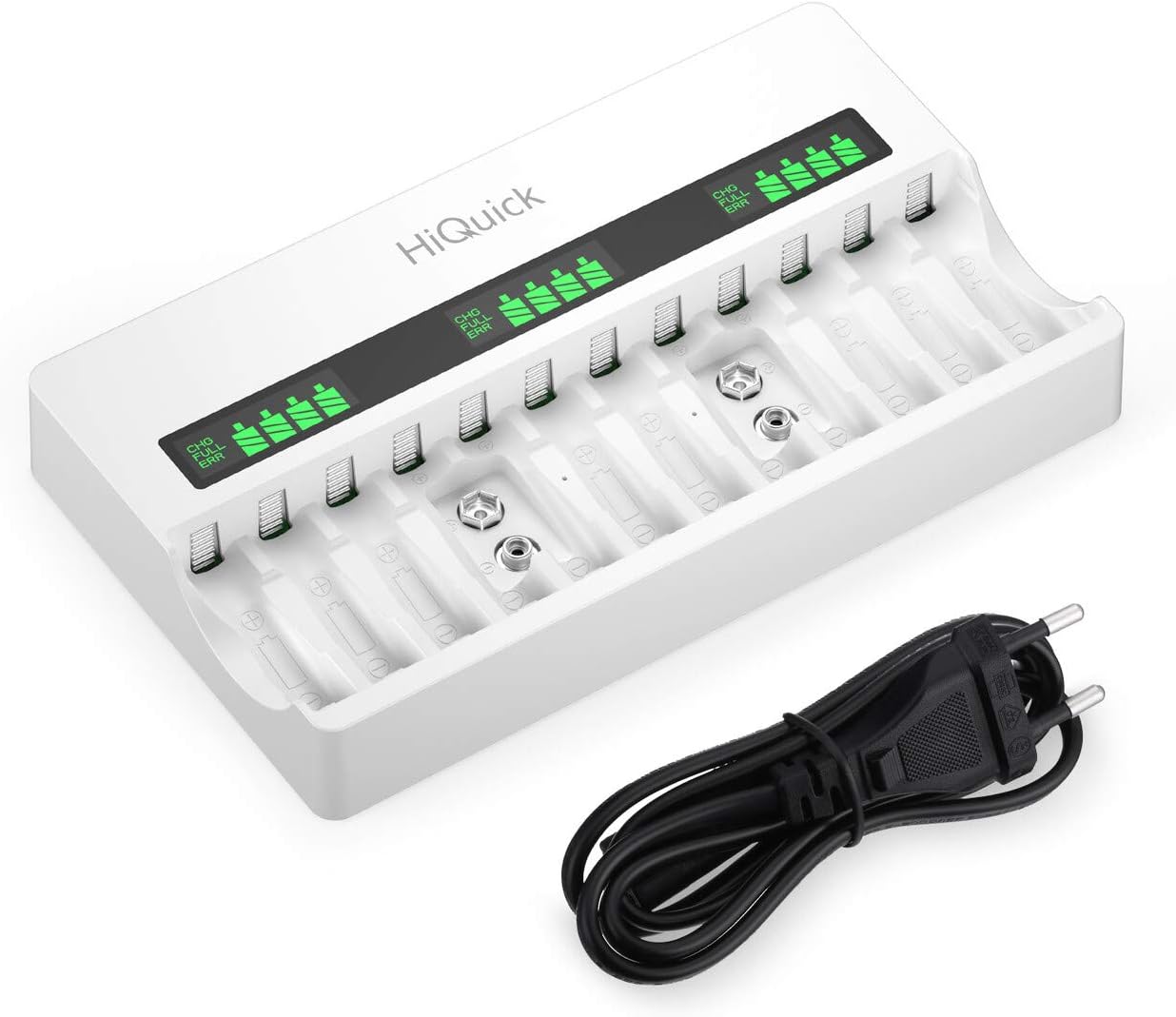 Lurrose USB-Ladegerät Mit LCD – 4 Schächte Für AA/AAA, Laden, Entladen, Refresh, Kompakt