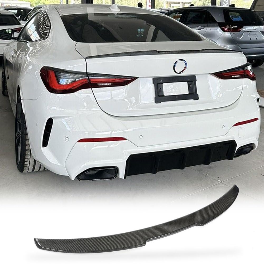MCARCAR KIT Carbon Fiber Trunk Spoiler Compatible with 2021-2025 BMW G22 4 Series G82 M4 2 Door Coupe 430i M440i xDrive Rear Spoiler Wing Lip Factory
