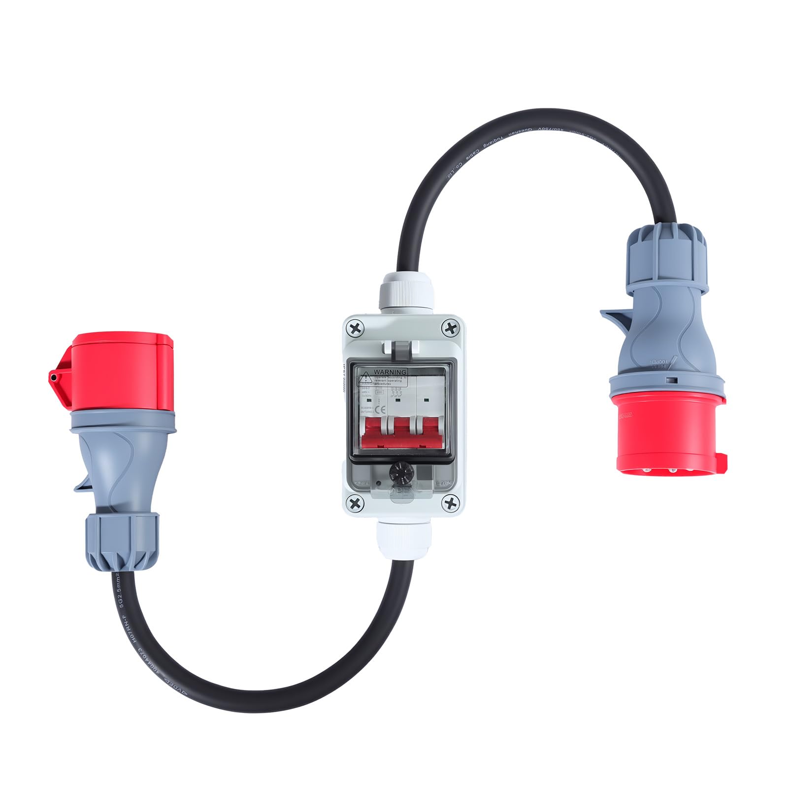 Adaptador CEE de 32 A macho a 16 A, cable de conexión con enchufe, distribuidor de corriente fuerte, utilizado para conectar aparatos eléctricos, etc