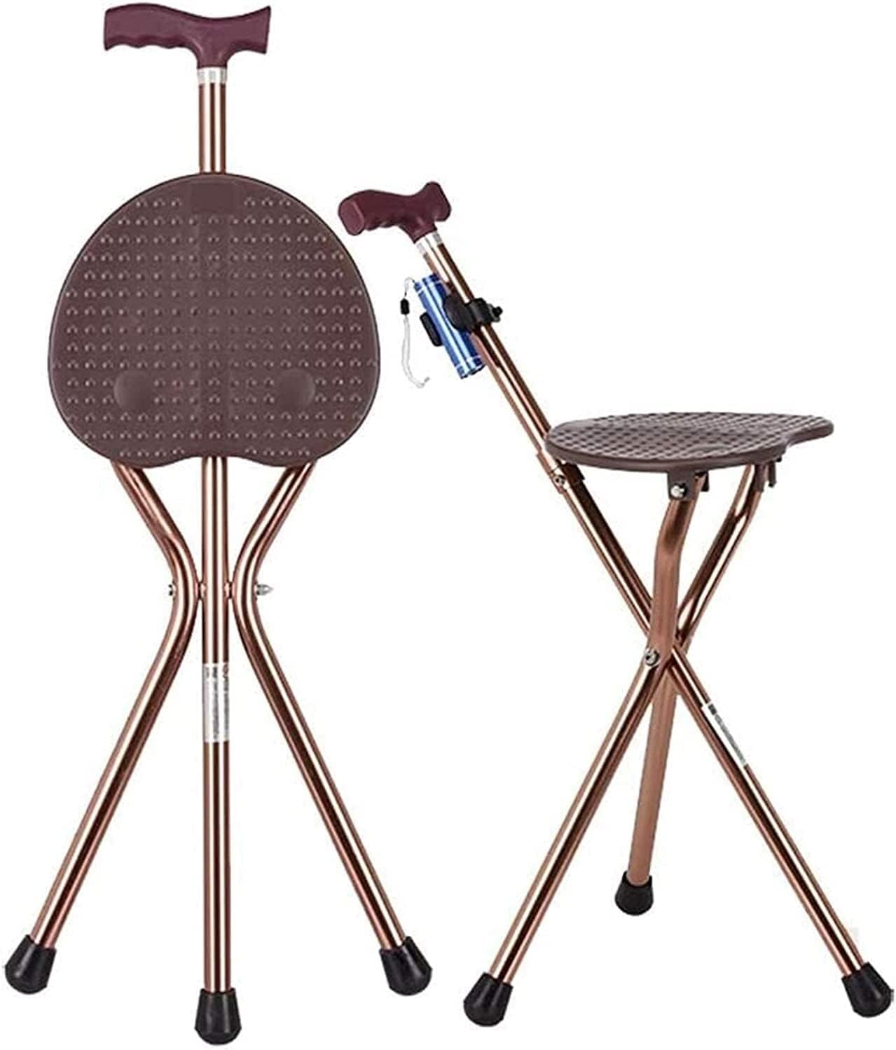 Walking Cane with Seat Folding Tripod Stool senior Portable