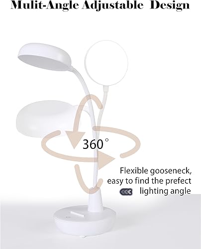 Miniatura 4 de BJack Lámpara de escritorio con puerto de carga USB, 3 modos de color, luz de lectura, accesorios de inducción inteligente, control táctil, tarea de