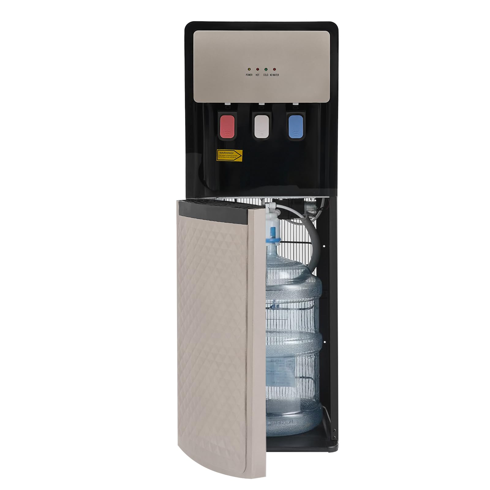 Modern Minimalistic Bottom Loading Water Cooler Dispenser, 5 Gallon Bottle Water Cooler with 3 Temperature Settings, Cold/Hot/Room Temp, Removable Drip Tray for Home Office Use