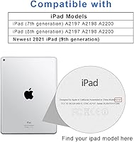 Vista 2 de aoub Funda para iPad de 9ª/8ª/7ª Generación de 10.2 pulgadas, Funda con Soporte Folio Desmontable Cubierta de Teclado Inalámbrico Bluetooth Funda