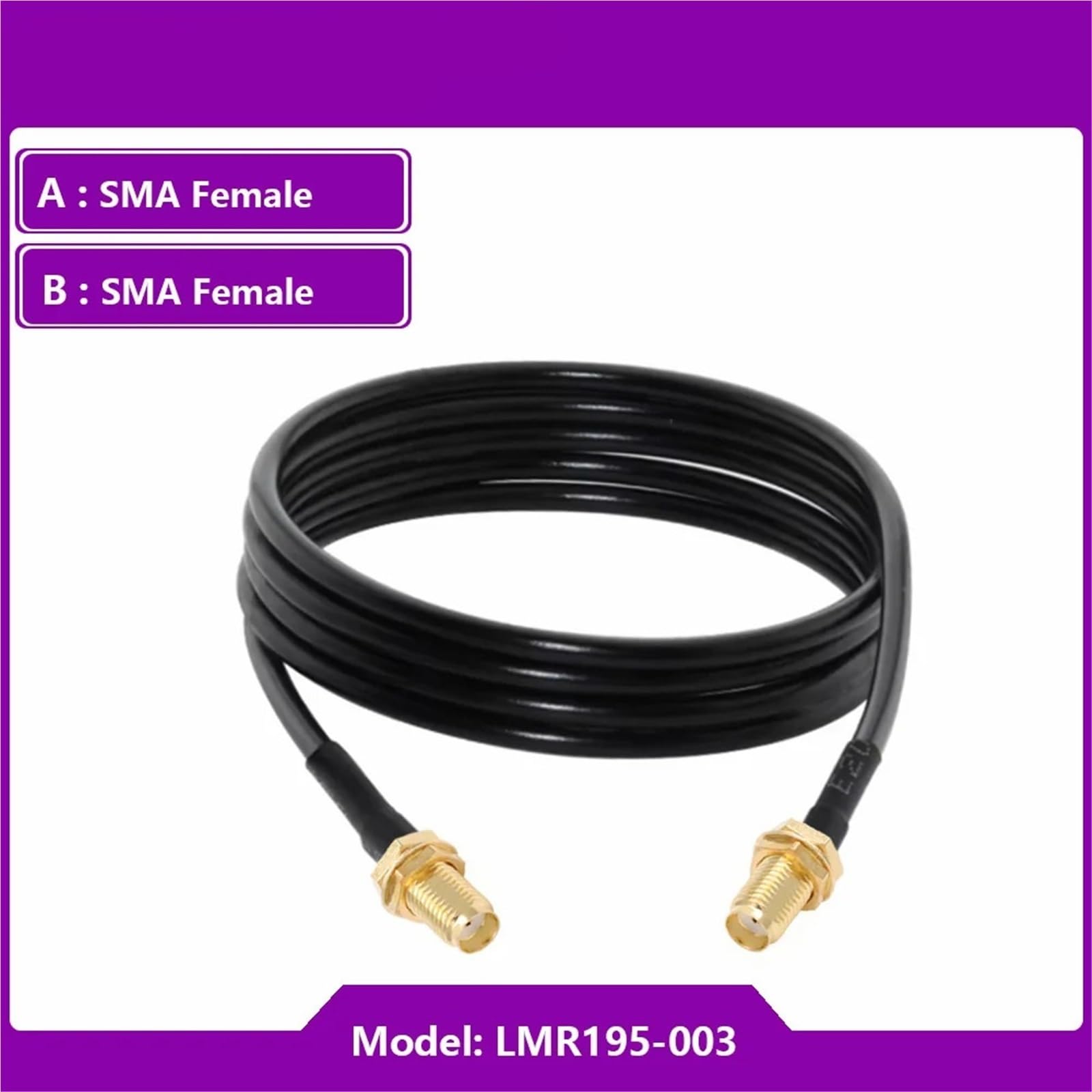 Câble coaxial SMA mâle vers SMA mâle 50 Ohm LMR195 à faible perte RF pour antenne WiFi 4G LTE Ham Radio ADS-B – Longueur 20 cm-30 m (SMA F à SMA F, 20 m)
