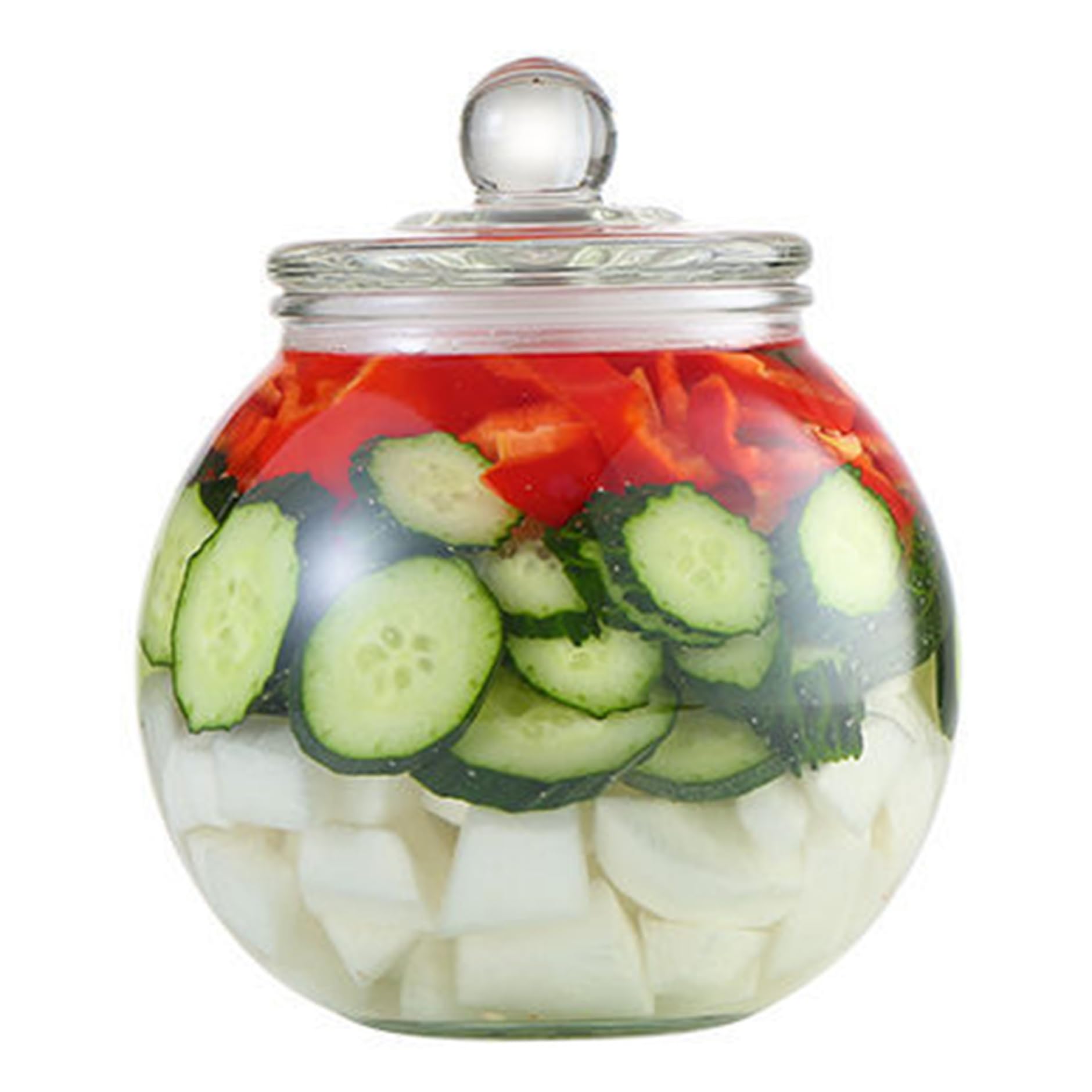 Takingup 2500Ml Fermenting Jar Kimchi Jar Clear Glass Fermenting With Sealing Lid For Sauerkraut Pickling Grains Tea