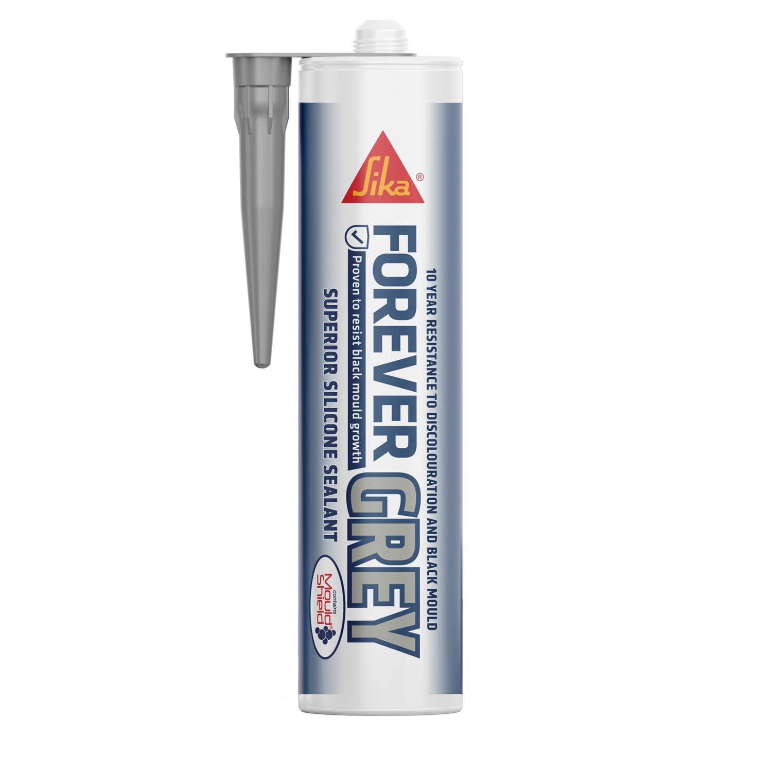 Forever Grey Anti-Mould Silicone Sealant – Permanently Waterproof – Suitable for Internal And External Use – Grey – 295ml