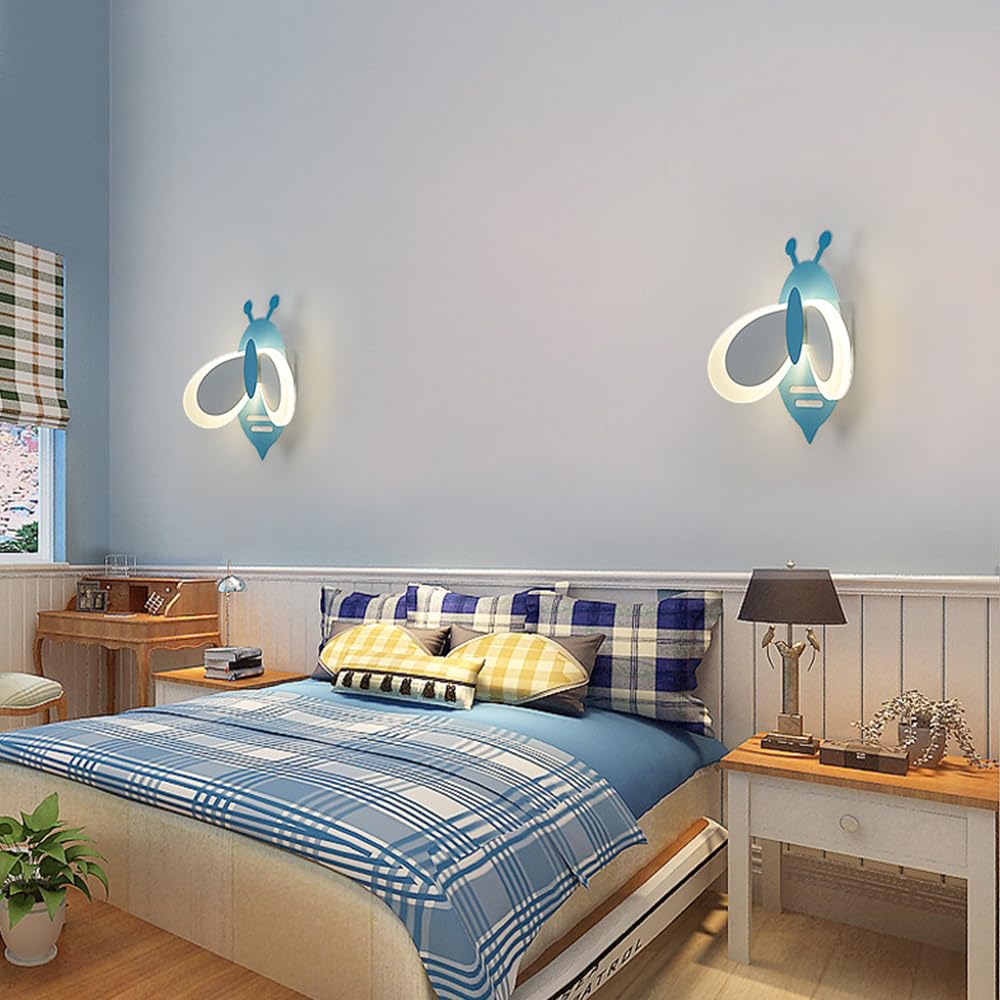 Kinkiet ścienny LED 8W do wnętrz, kinkiety akrylowe Creative Bee Oświetlenie ścienne, wystrój pokoju dziecięcego Lampka nocna Lampka ścienna 3 Regulowana temperatura barwowa Kinkiet do sypialni