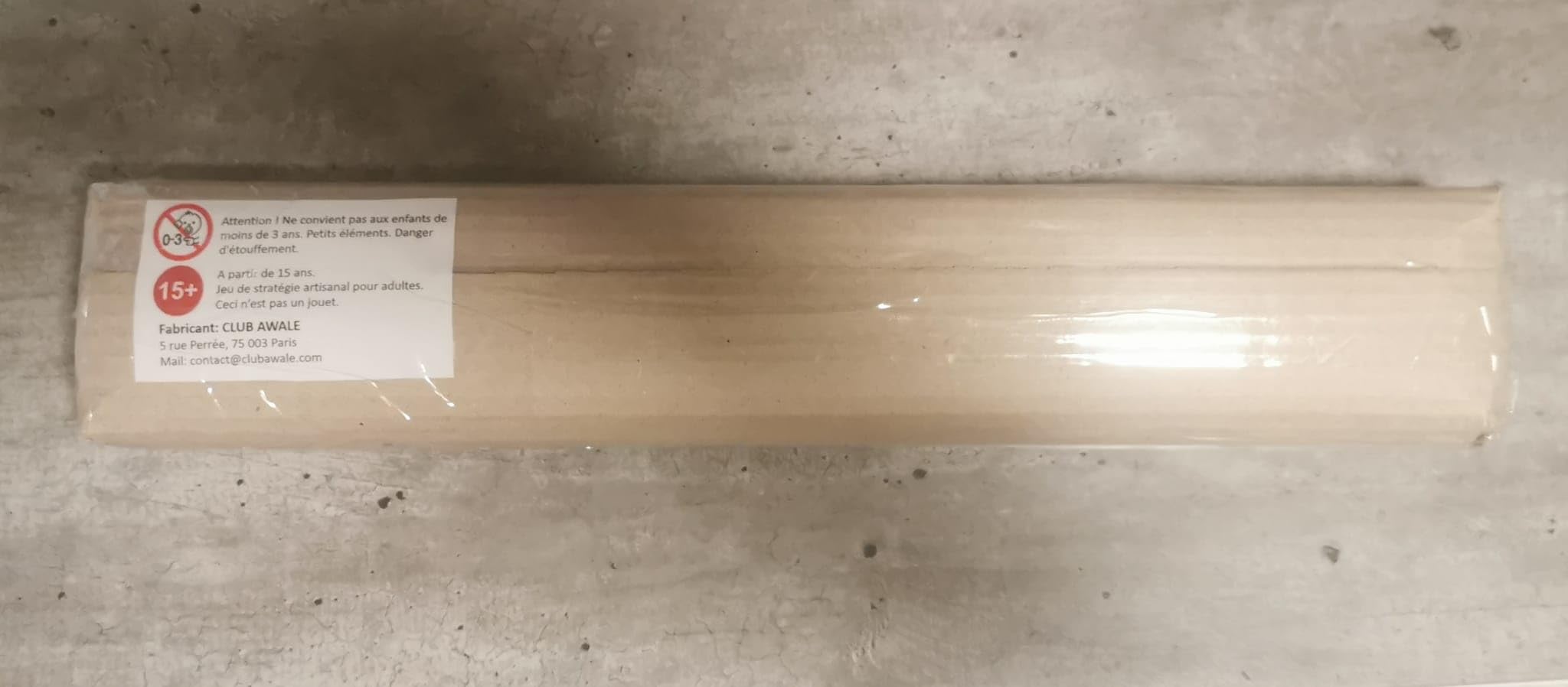 Jeu de Stratégie Africain Authentique en Bois d'Iroko, Awalé Traditionnel avec Trous Larges et Graines Naturelles, 2 Joueurs, pour 15-99 Ans