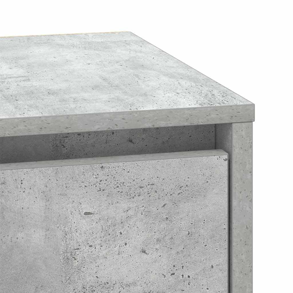 vidaXL Armadio da Notte Grigio Cemento 39 x 34,5 x 50 cm, Comodino Moderno Rettangolare, armadietto per Letto, Legno ingegnerizzato, Stand USB per luci