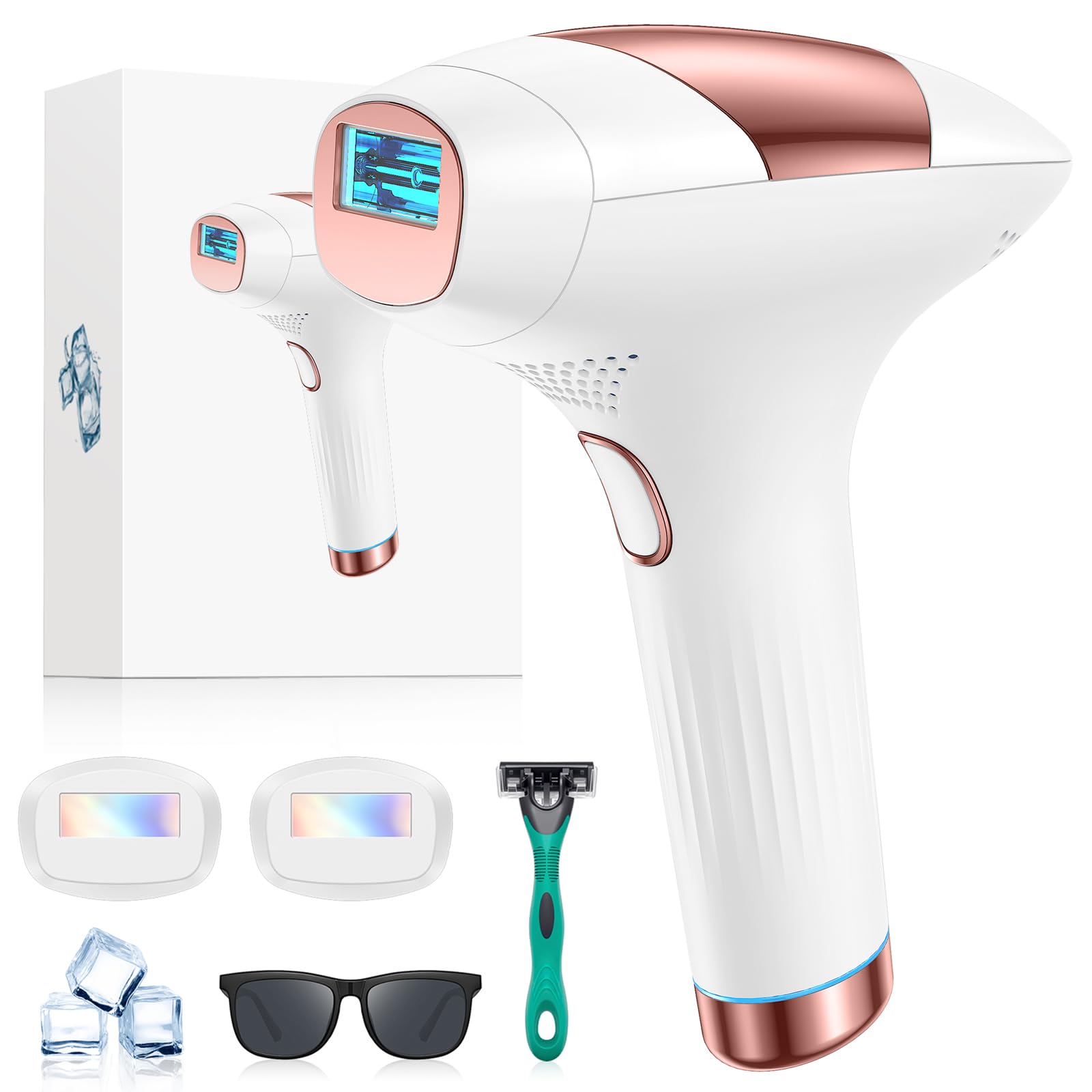 Epilator Pulsed Ice Light, Laser Epilator 999,900 Flashes with 9 Levels, IPL Epilator Pulsed Light 3 Functions [HR/SC/RA] for Women and Men, Jersey, Body, Armpits